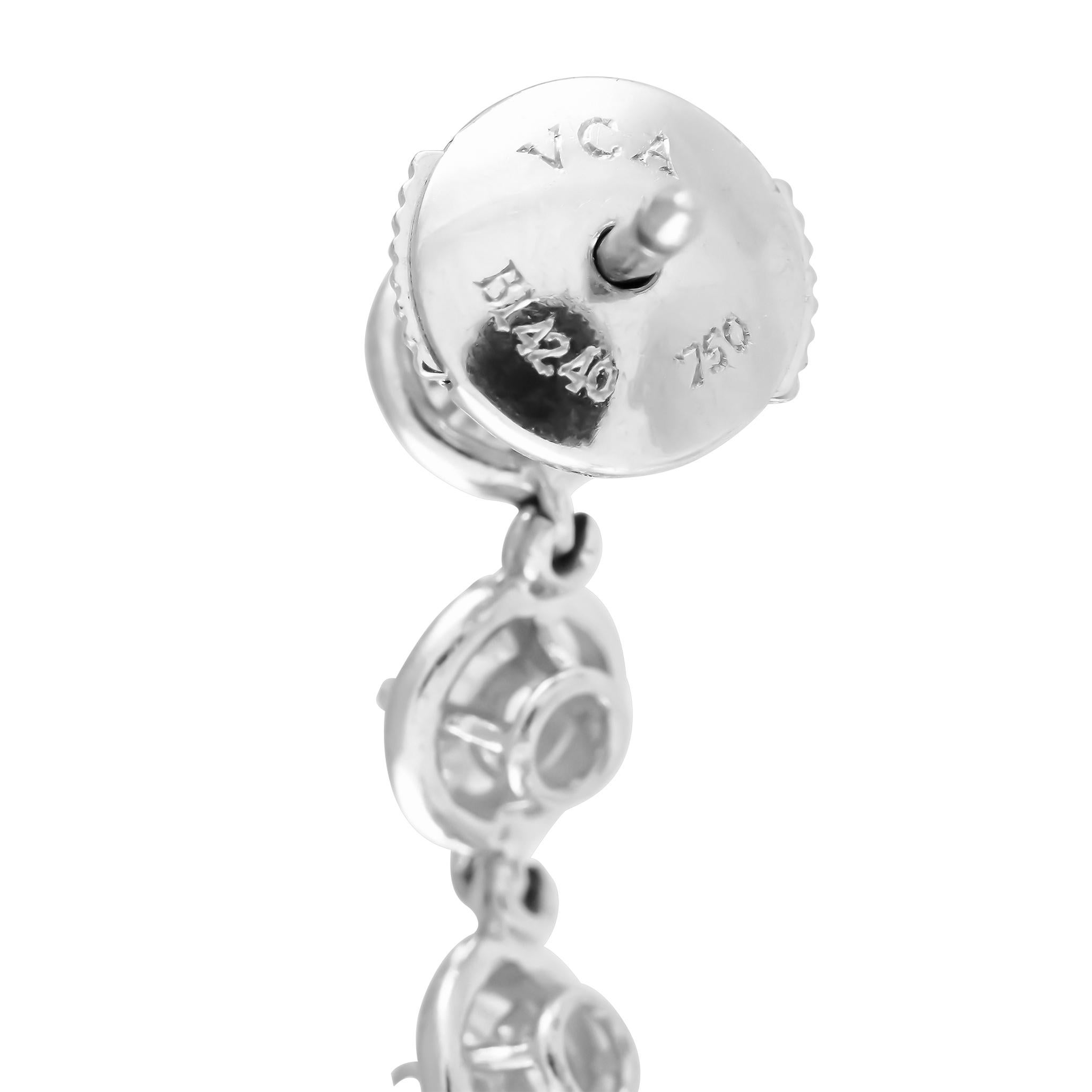 Van Cleef & Arpels Palmyre Ohrringe aus 18 Karat Weißgold mit 1,52 Karat Diamanten (Rundschliff)