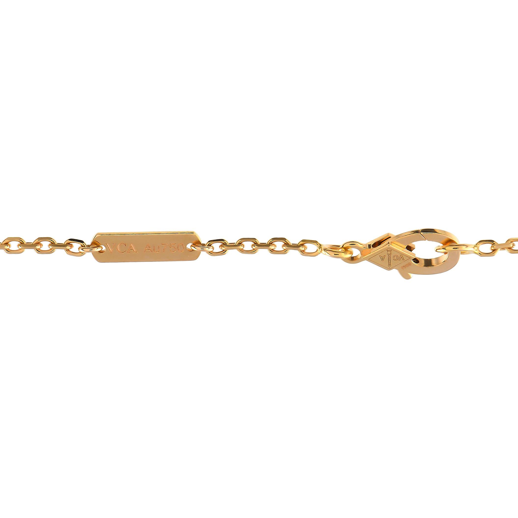 Van Cleef & Arpels Papillon Schmetterlingshalskette, Papillon 18 Karat Gold Diamant Perlmutt (Rundschliff)