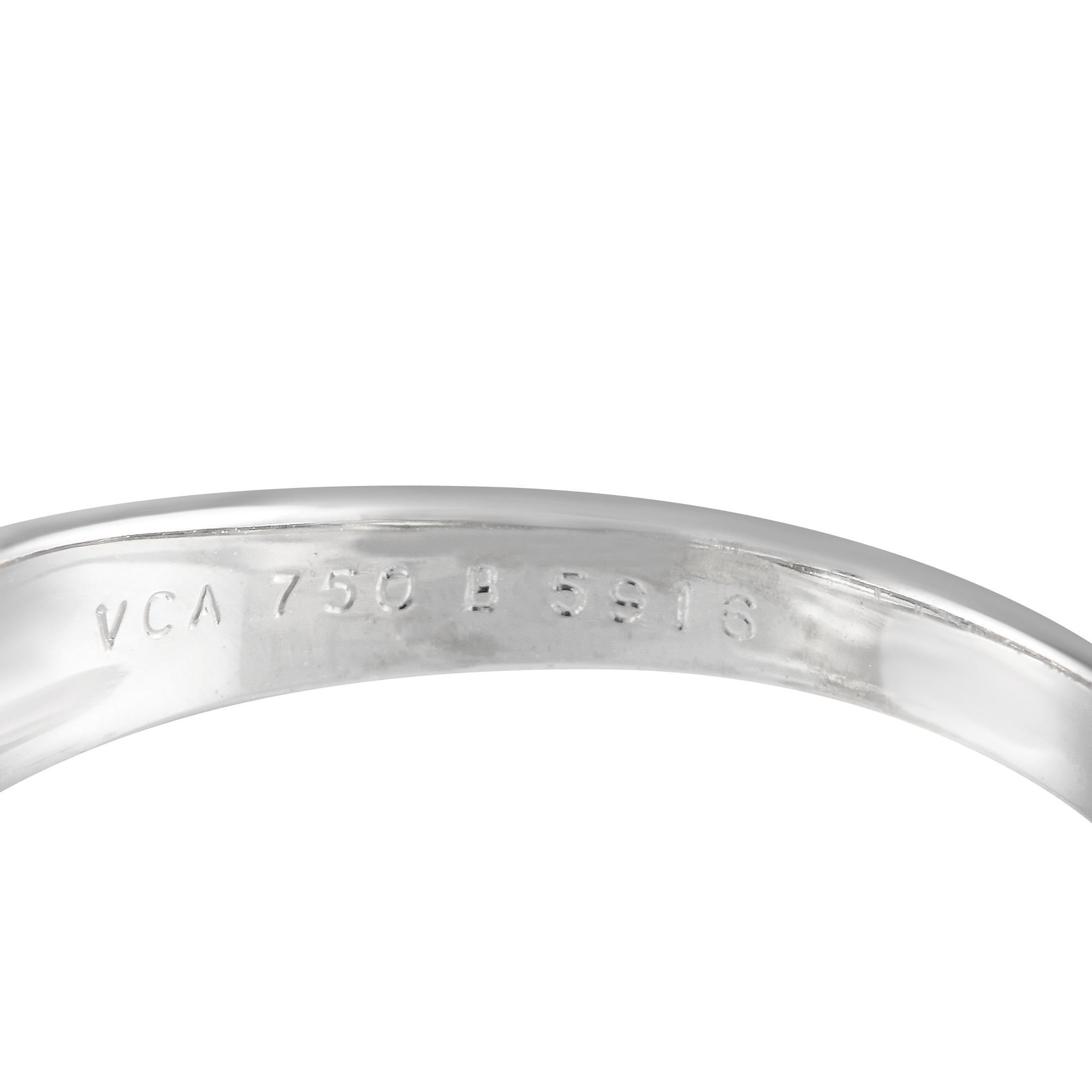 Round Cut Van Cleef & Arpels Papillon 18K White Gold 0.35ct Diamond Ring VC11-101123