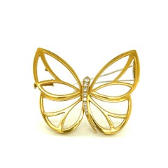 Van Cleef & Arpels Papillon 18k Yellow Gold Diamond Butterfly Brooch