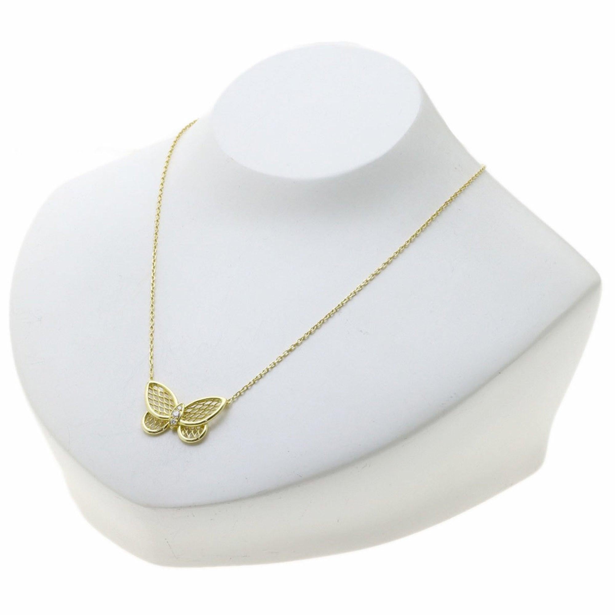 Women's Van Cleef & Arpels Papillon Diamond Necklace in 18K Yellow Gold For Sale