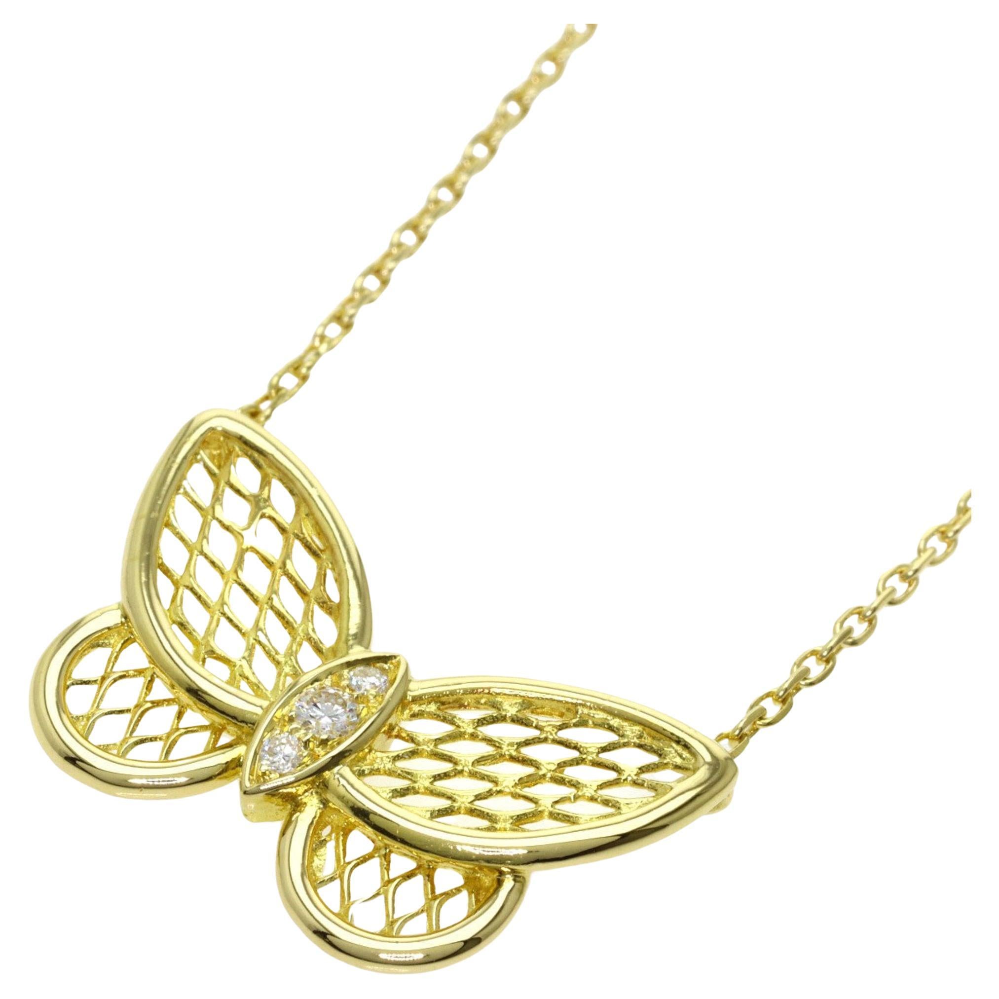 Van Cleef & Arpels Papillon Diamond Necklace in 18K Yellow Gold For Sale