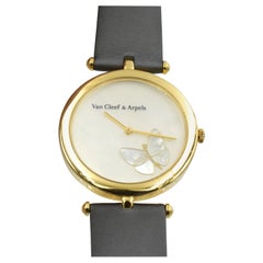 Van Cleef & Arpels "Papillon" Mother of Pearl and Diamond Wristwatch