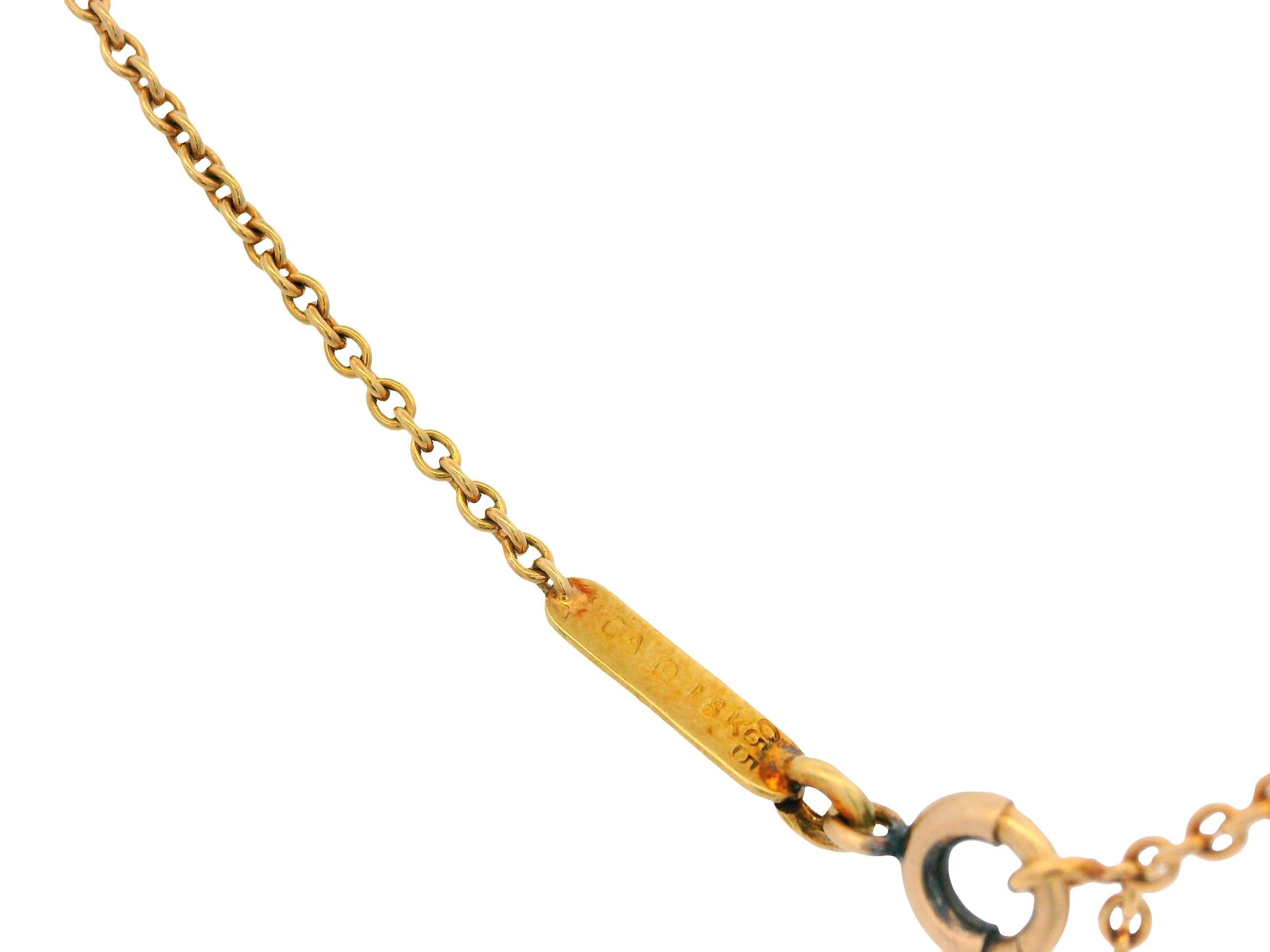 Van Cleef & Arpels Papillon Ruby Diamond 18K Yellow Gold Necklace For Sale 2