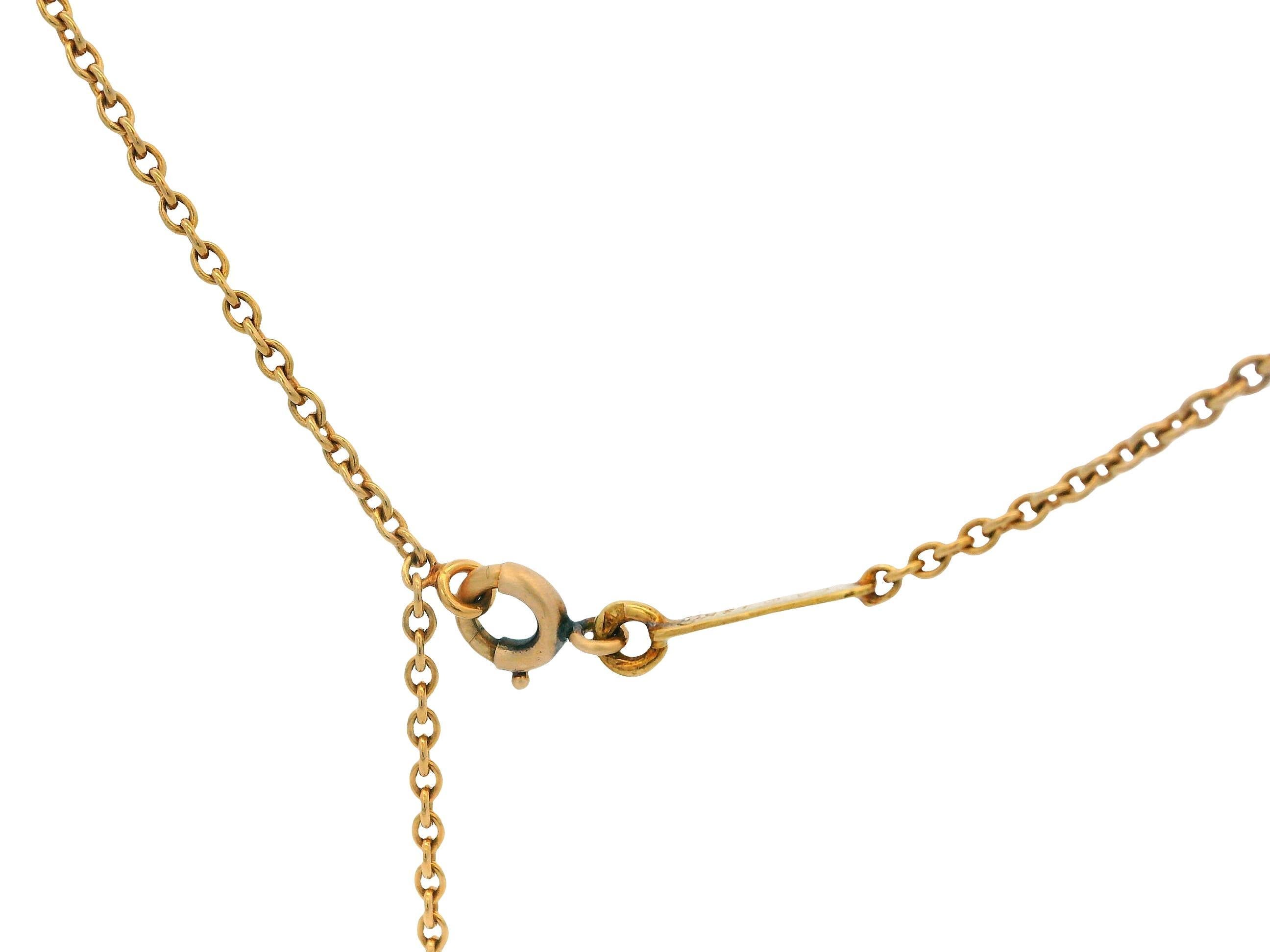 Van Cleef & Arpels Papillon Ruby Diamond 18K Yellow Gold Necklace For Sale 3