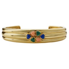 Van Cleef & Arpels Paris 18K Gold and Hardstone Cuff Bracelet