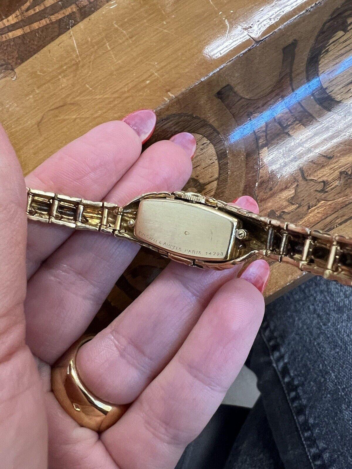 VAN CLEEF & ARPELS Paris 18k Gold, Platinum & Diamond Watch Bracelet Retro 1950s 4