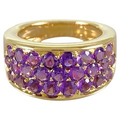 VAN CLEEF & ARPELS PARIS 18k Yellow Gold & Amethyst Cocktail Ring Vintage