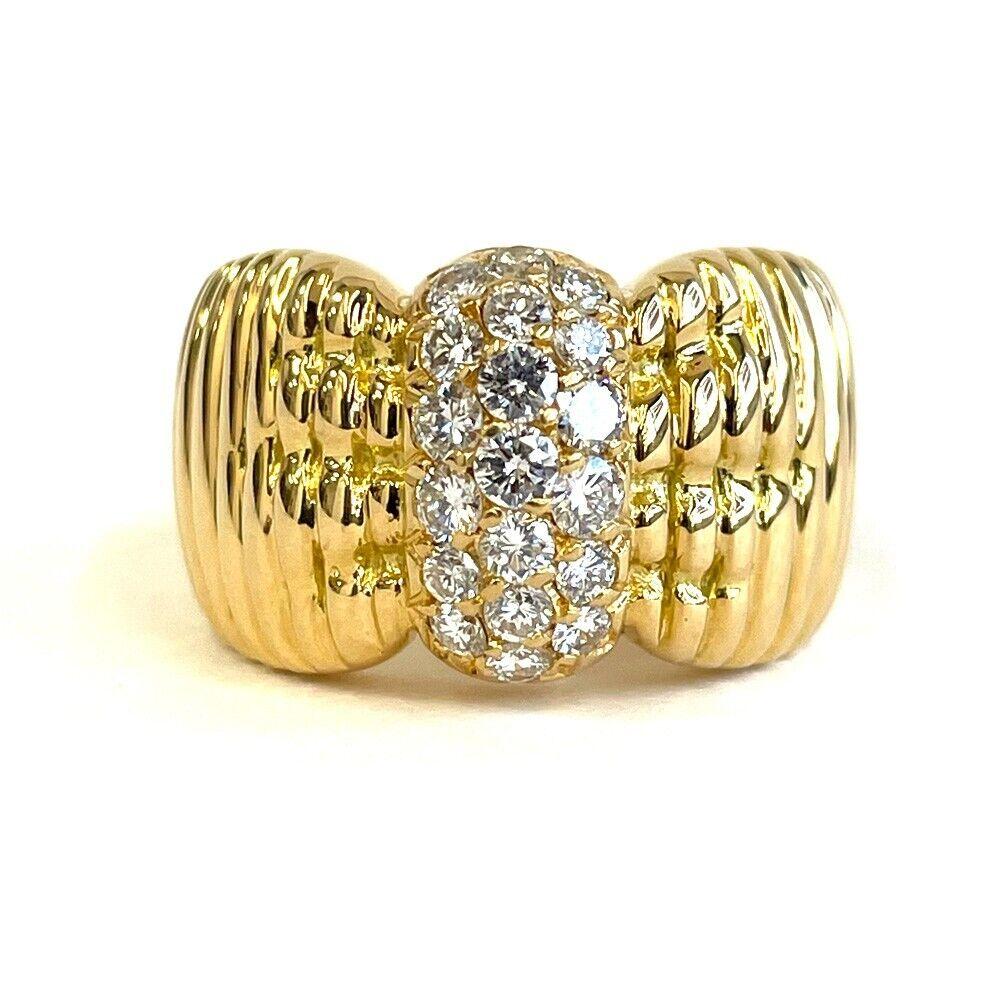 VAN CLEEF & ARPELS PARIS 18k Yellow Gold & Diamond Bow Ring Vintage 1980s 6