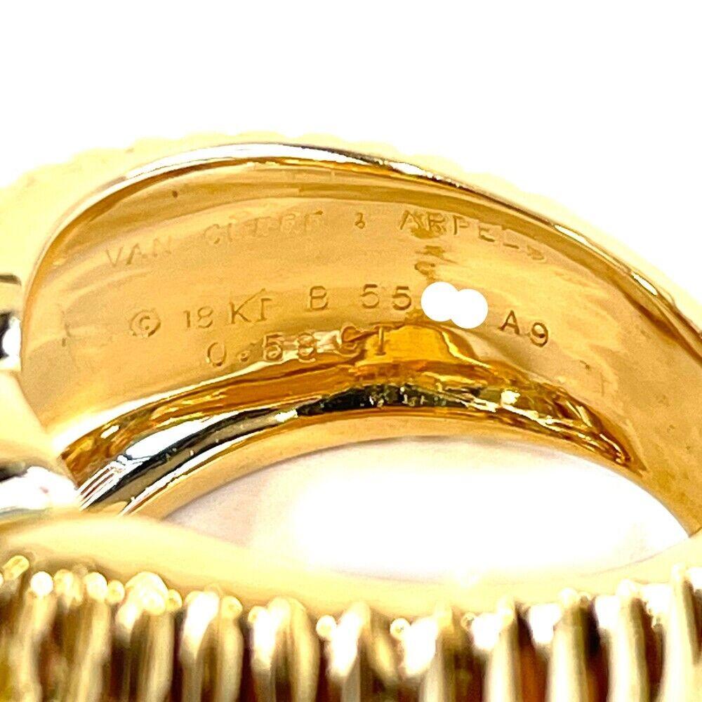 VAN CLEEF & ARPELS PARIS 18k Yellow Gold & Diamond Bow Ring Vintage 1980s 1