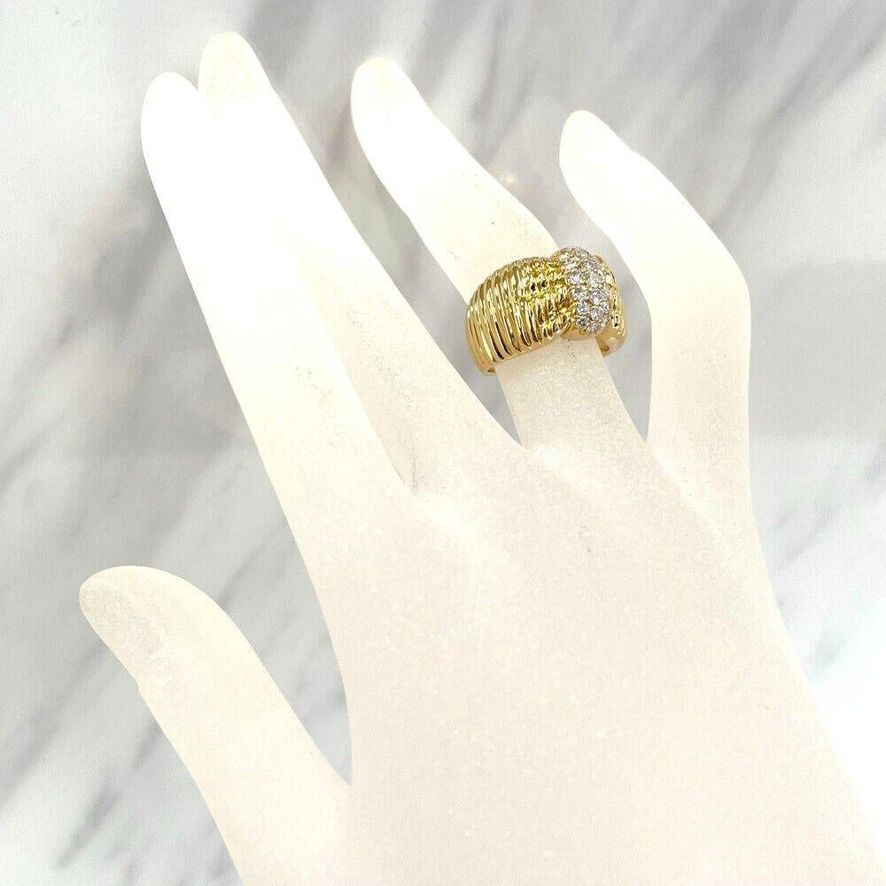 VAN CLEEF & ARPELS PARIS 18k Yellow Gold & Diamond Bow Ring Vintage 1980s 4