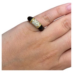 VAN CLEEF & ARPELS PARIS 18k Yellow Gold, Diamond & Wood Philipine Ring Vintage