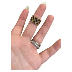 Van Cleef & Arpels Paris 18k Yellow Gold & Wood Checkerboard Ring circa 1970s