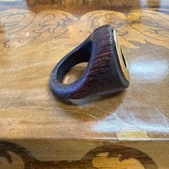 VAN CLEEF & ARPELS PARIS 18k Yellow Gold & Wood Cocktail Ring 1970s Vintage Rare