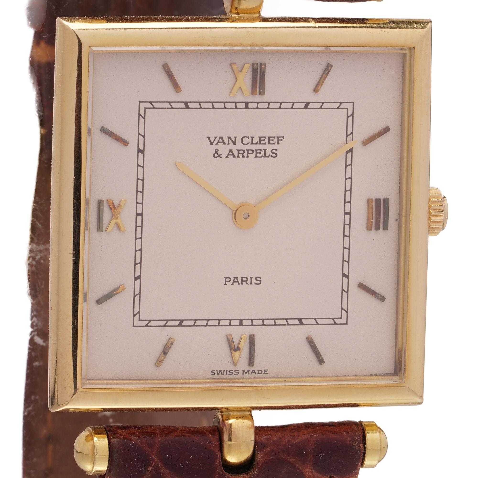 Montre habillée en or jaune 18 carats Van Cleef & Arpels Paris, années 1980 - 1990 Bon état - En vente à Braintree, GB