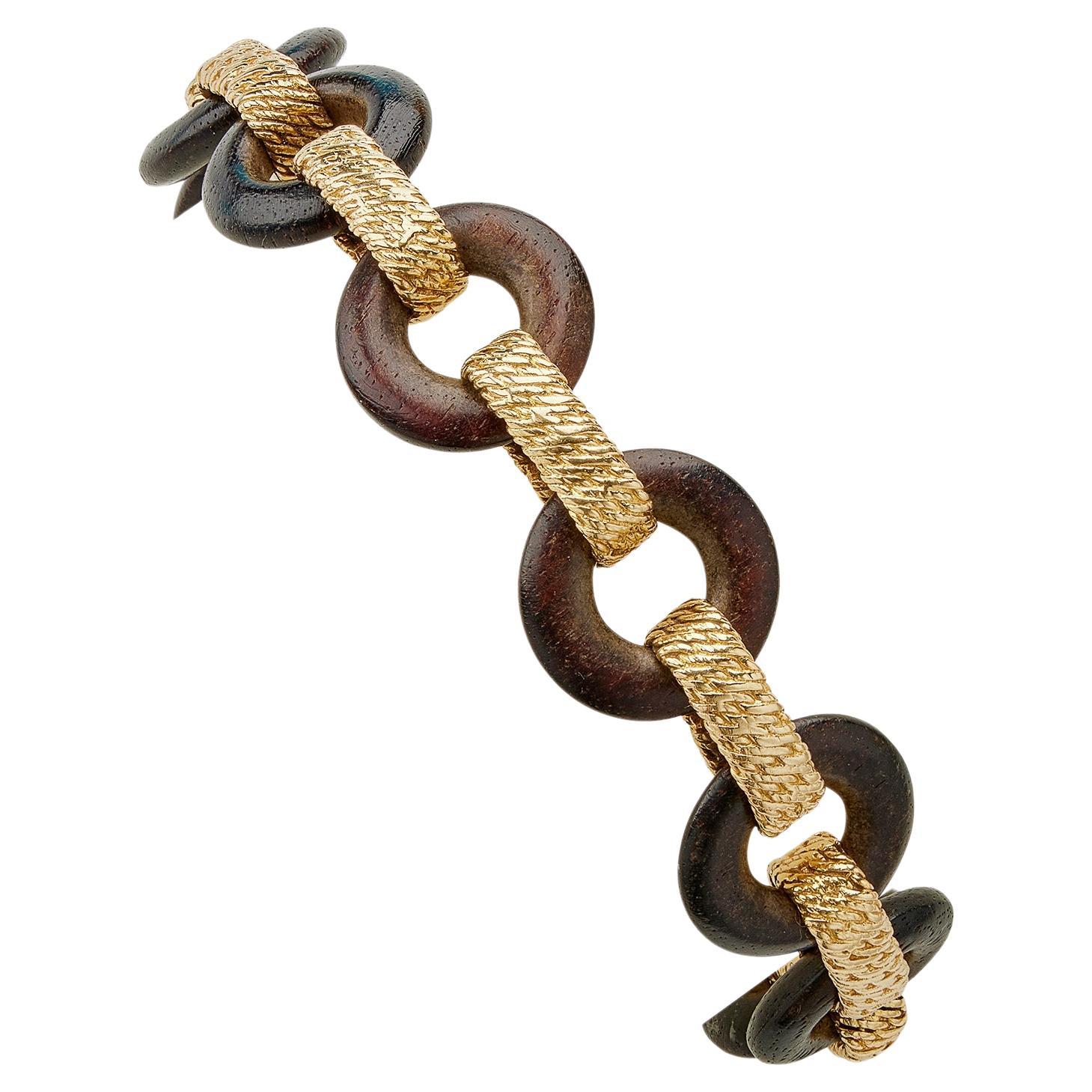 Van Cleef & Arpels Paris 1960s Wood Bracelet For Sale