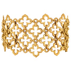 Van Cleef & Arpels Paris Alhambra Vintage Gold Wide Mesh Bracelet