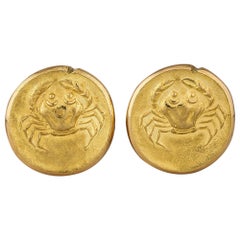 Van Cleef & Arpels Paris Cancer Zodiac Vintage Gold Cufflinks