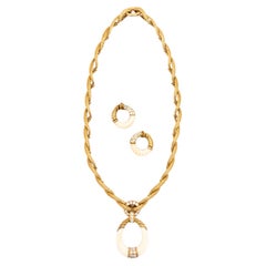 Vintage Van Cleef & Arpels Paris Creoles Necklace Earrings Set 18Kt Gold 2.86 Ct Diamond