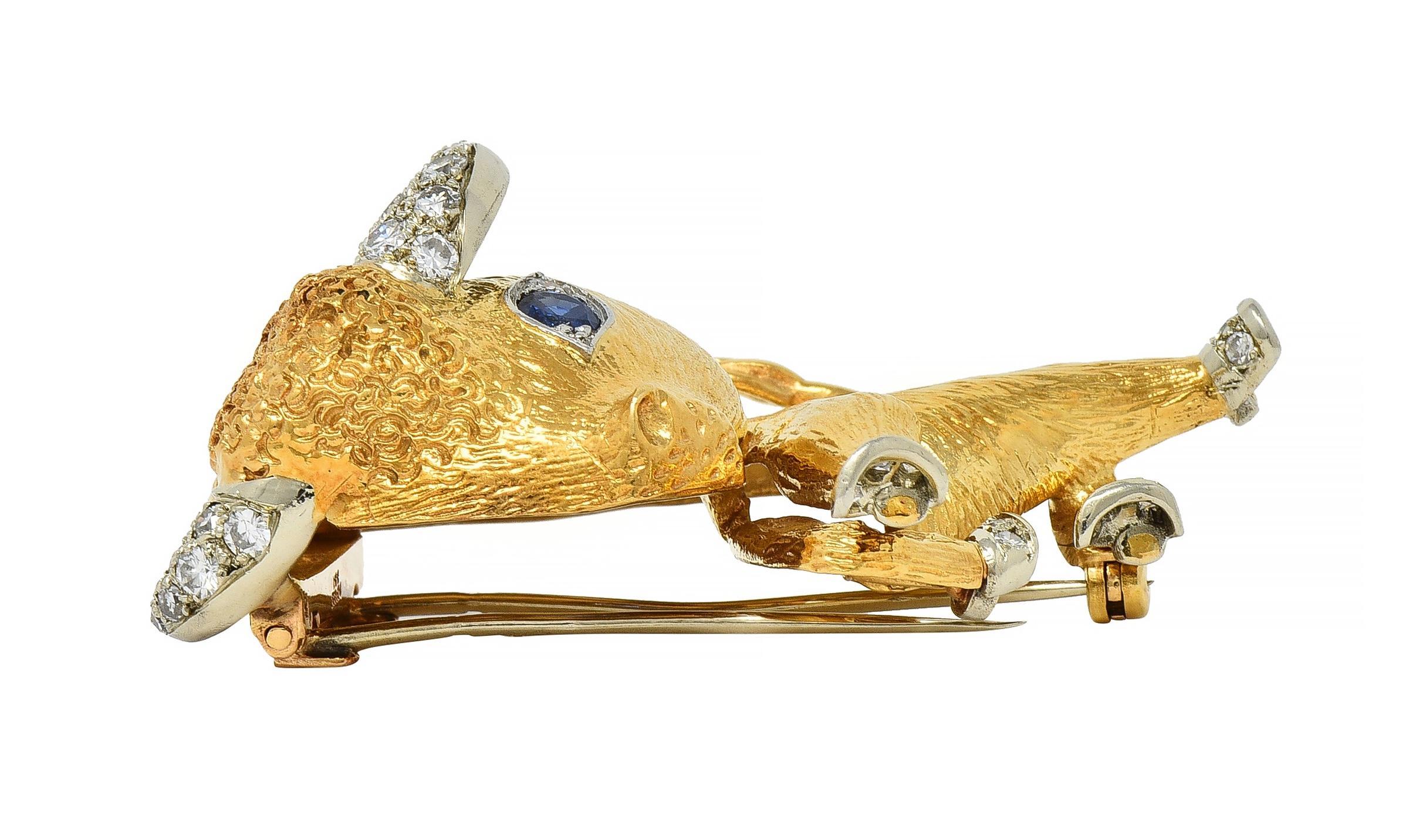 Van Cleef & Arpels Paris Diamond 18K Gold Whimsical Taurus Zodiac Brooch 2