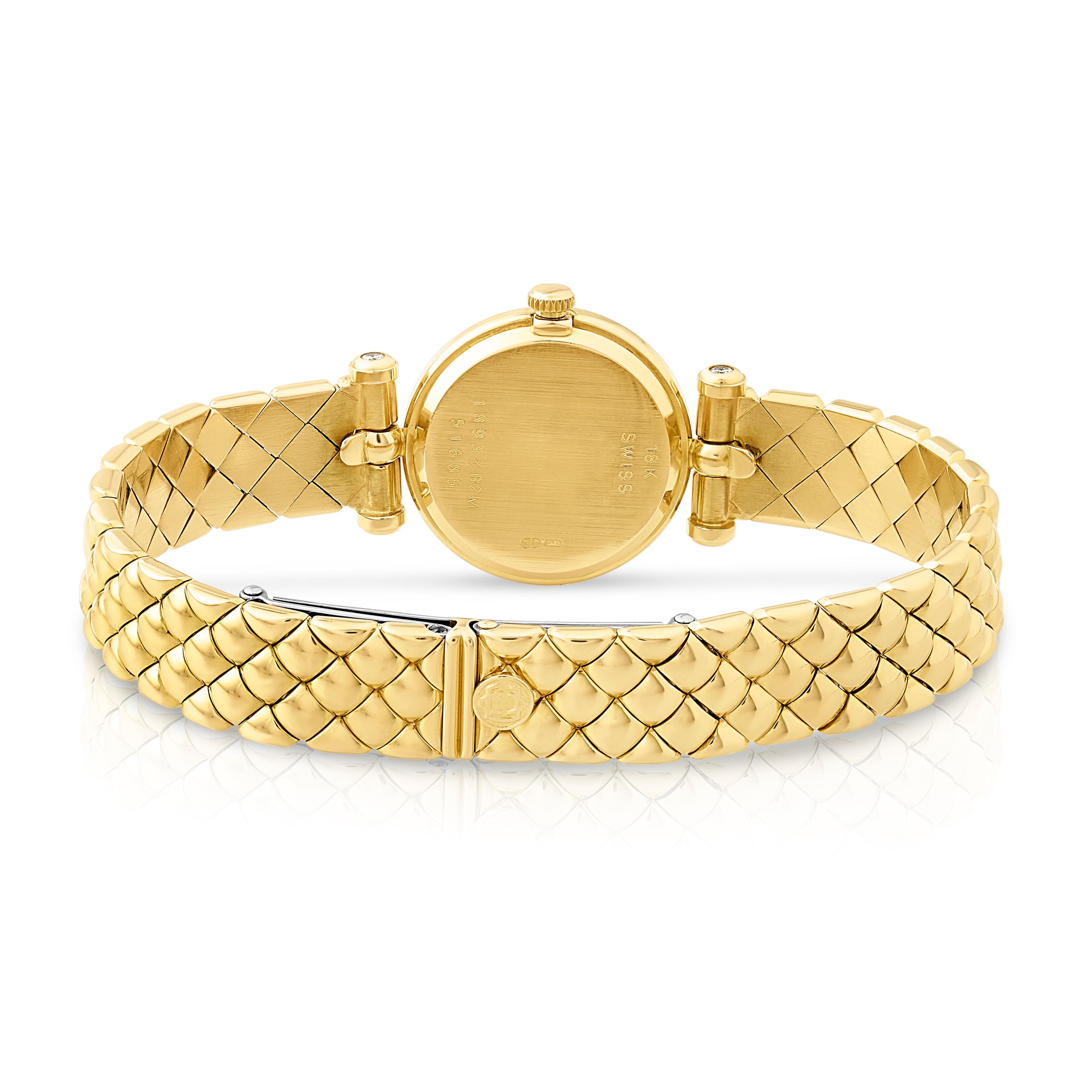 Van Cleef & Arpels Paris Diamant Classique Damenuhr aus 18 Karat Gelbgold mit Diamanten (Brillantschliff) im Angebot