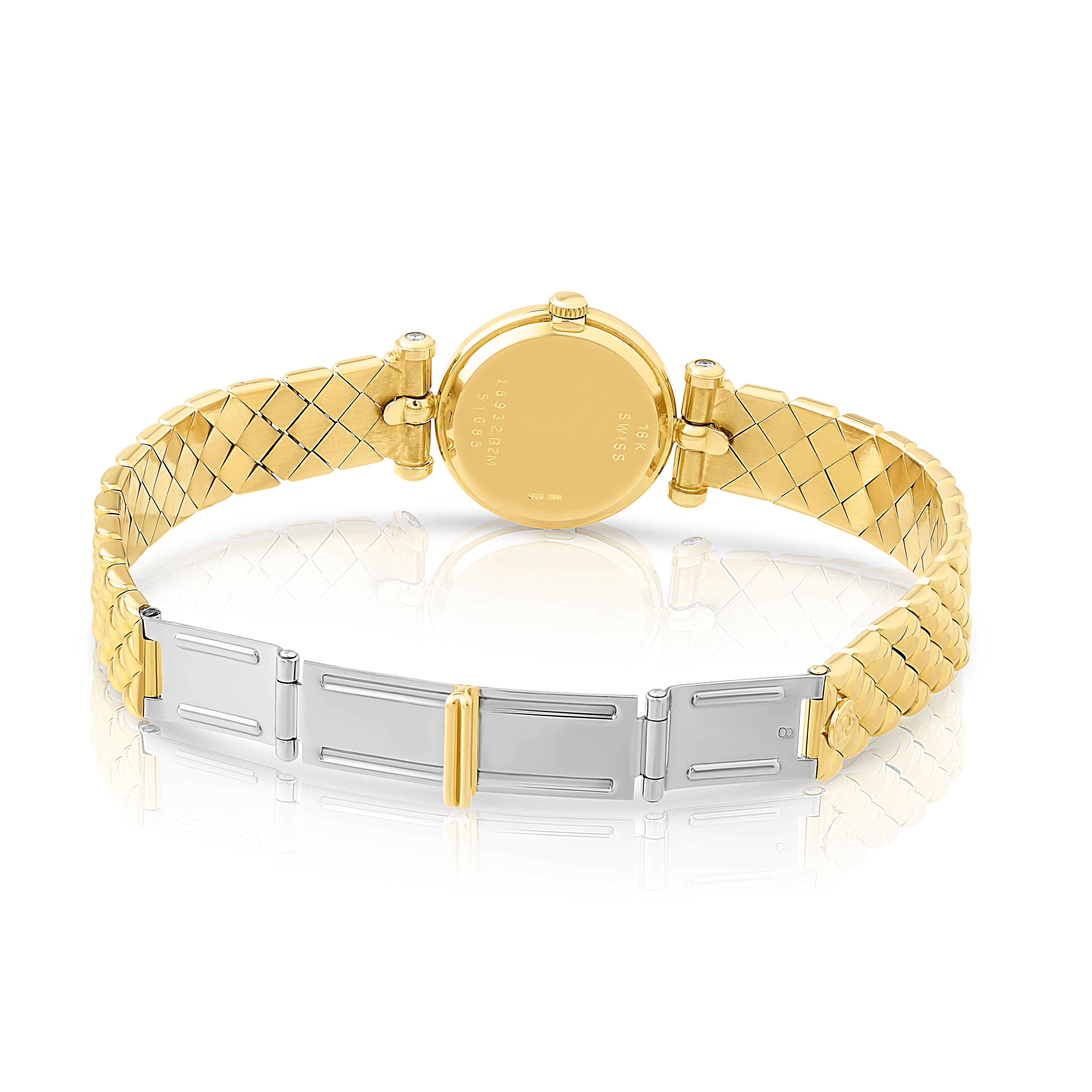 Van Cleef & Arpels Paris Diamant Classique Damenuhr aus 18 Karat Gelbgold mit Diamanten im Zustand „Hervorragend“ im Angebot in Dallas, TX