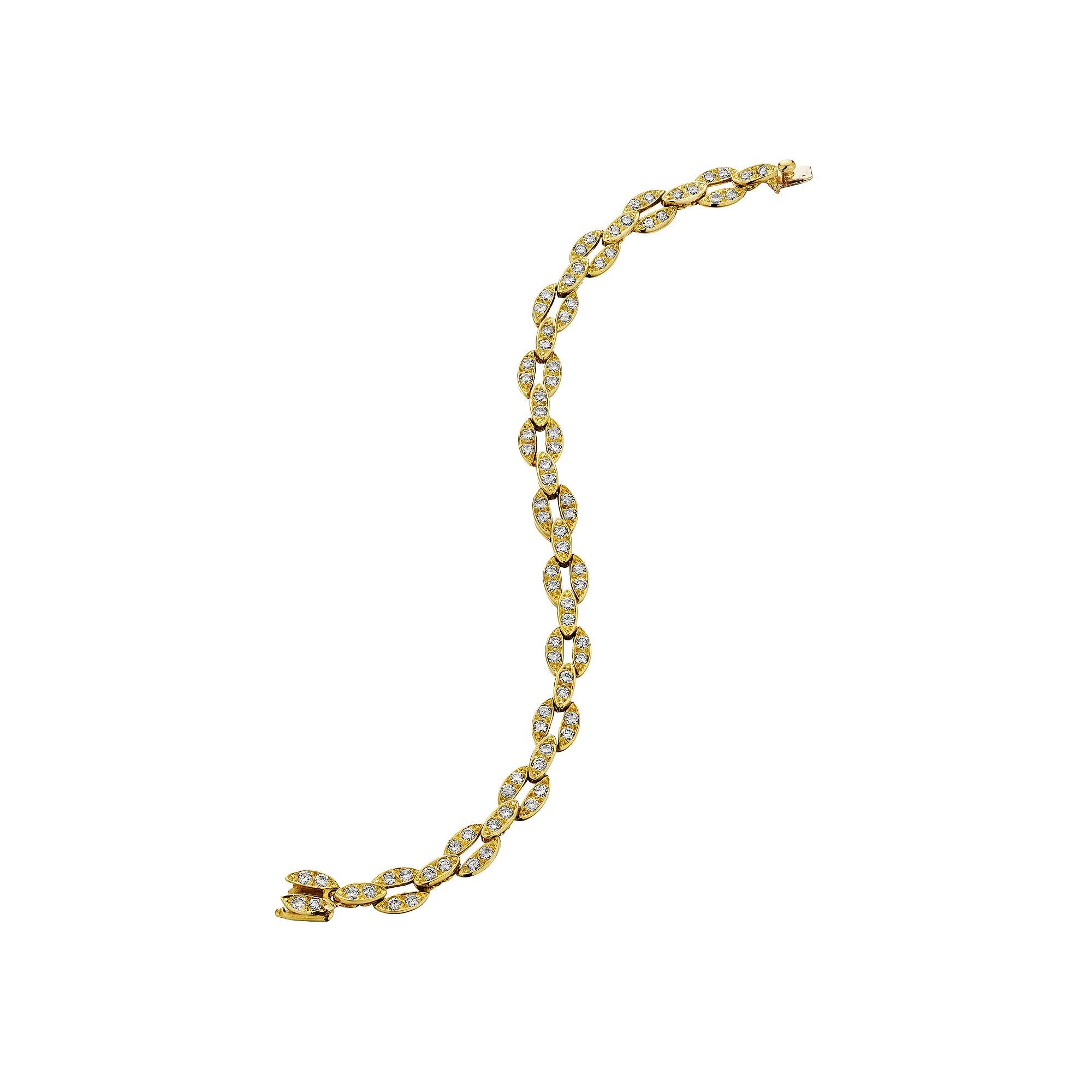 Moderniste Van Cleef & Arpels Paris Bracelet à maillons en or et diamants en vente