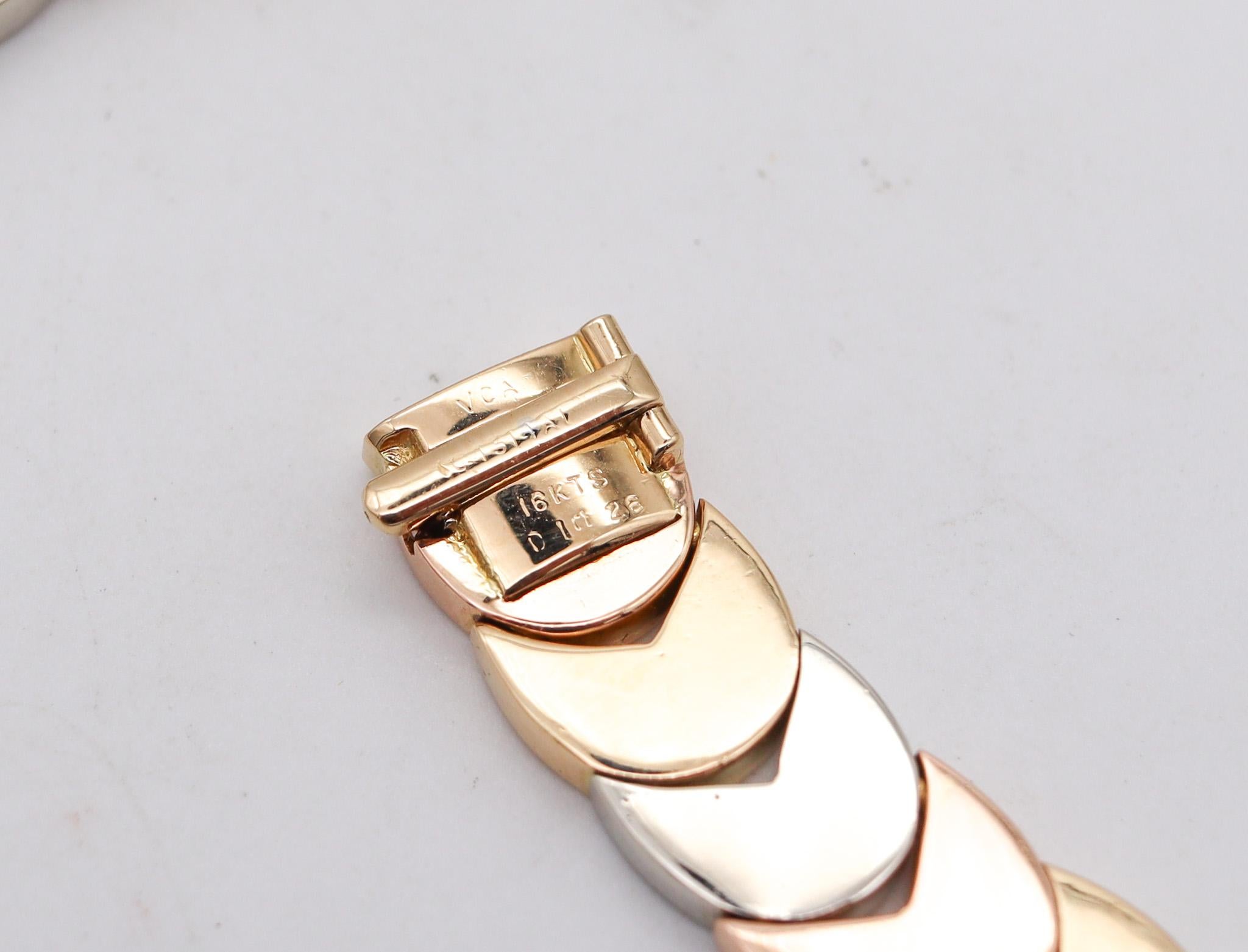 Van Cleef & Arpels Paris Diamanten-Halskette mit Kragen in drei Farben aus 18 Karat Gold im Angebot 1