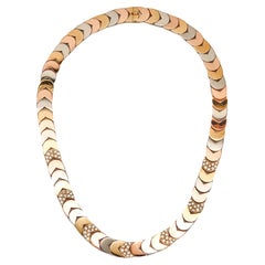 Van Cleef & Arpels Paris Diamonds Collar Necklace In Three colors 18Kt Gold