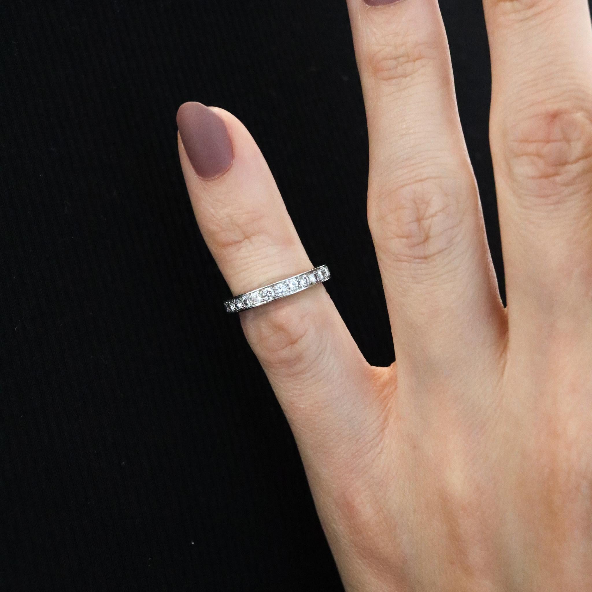 Modern Van Cleef & Arpels Paris Eternity Ring In Platinum With 1.40 Ctw In VVS Diamonds For Sale