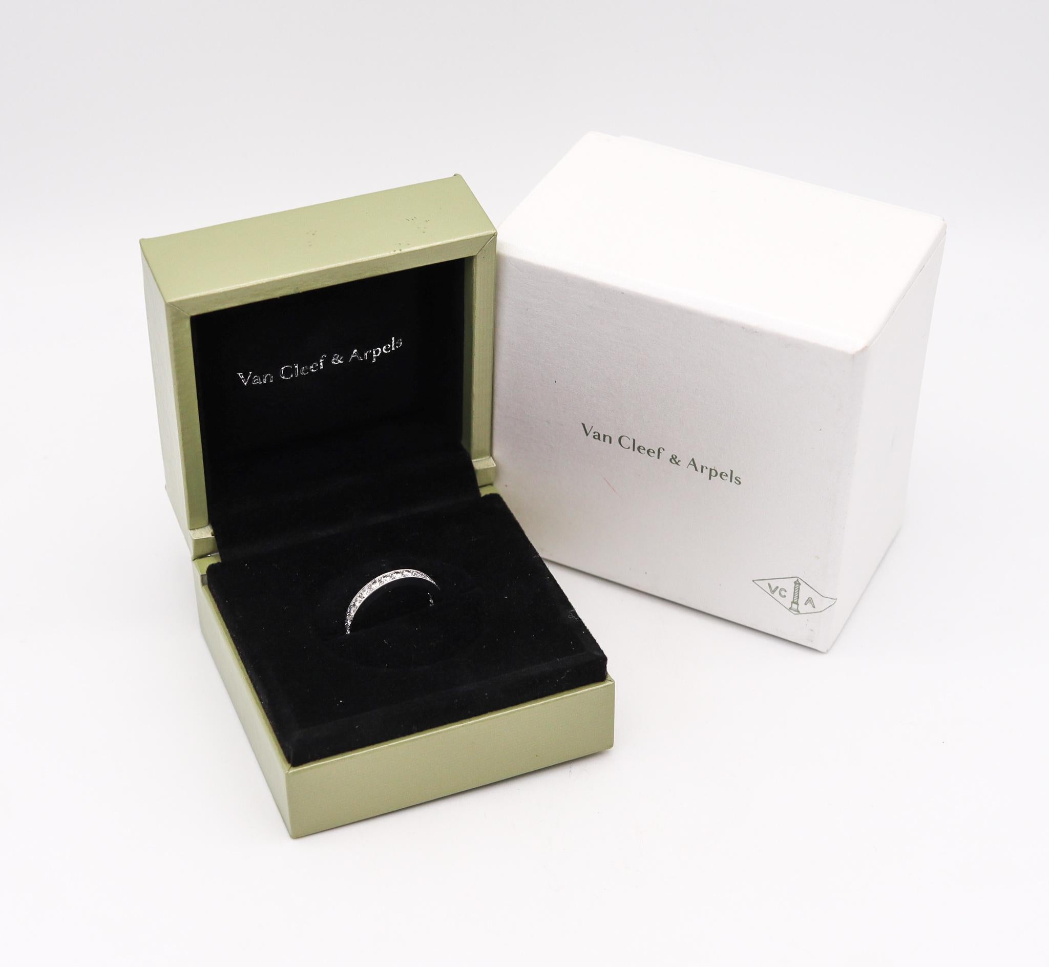 Brilliant Cut Van Cleef & Arpels Paris Eternity Ring In Platinum With 1.40 Ctw In VVS Diamonds For Sale