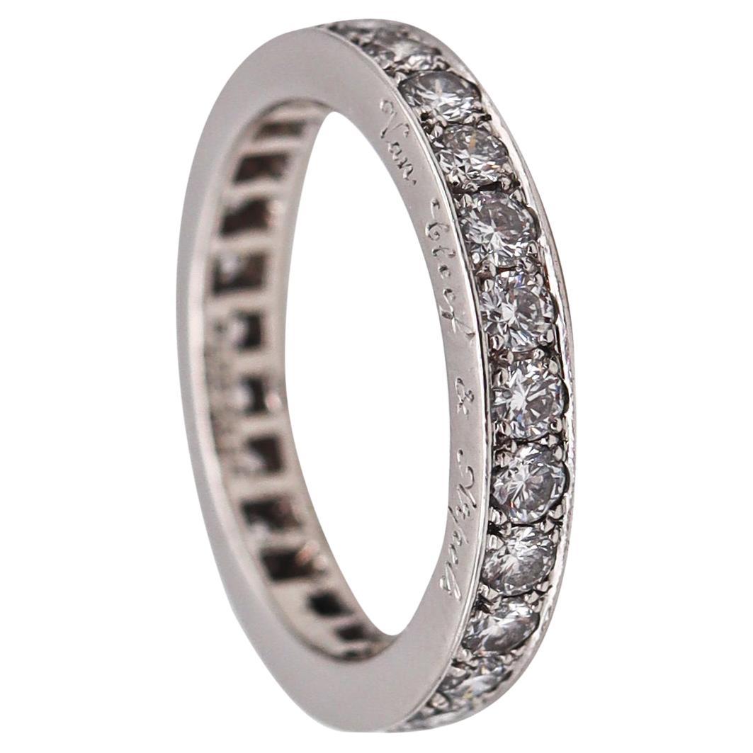 Van Cleef & Arpels Paris Eternity Ring In Platinum With 1.40 Ctw In VVS Diamonds For Sale