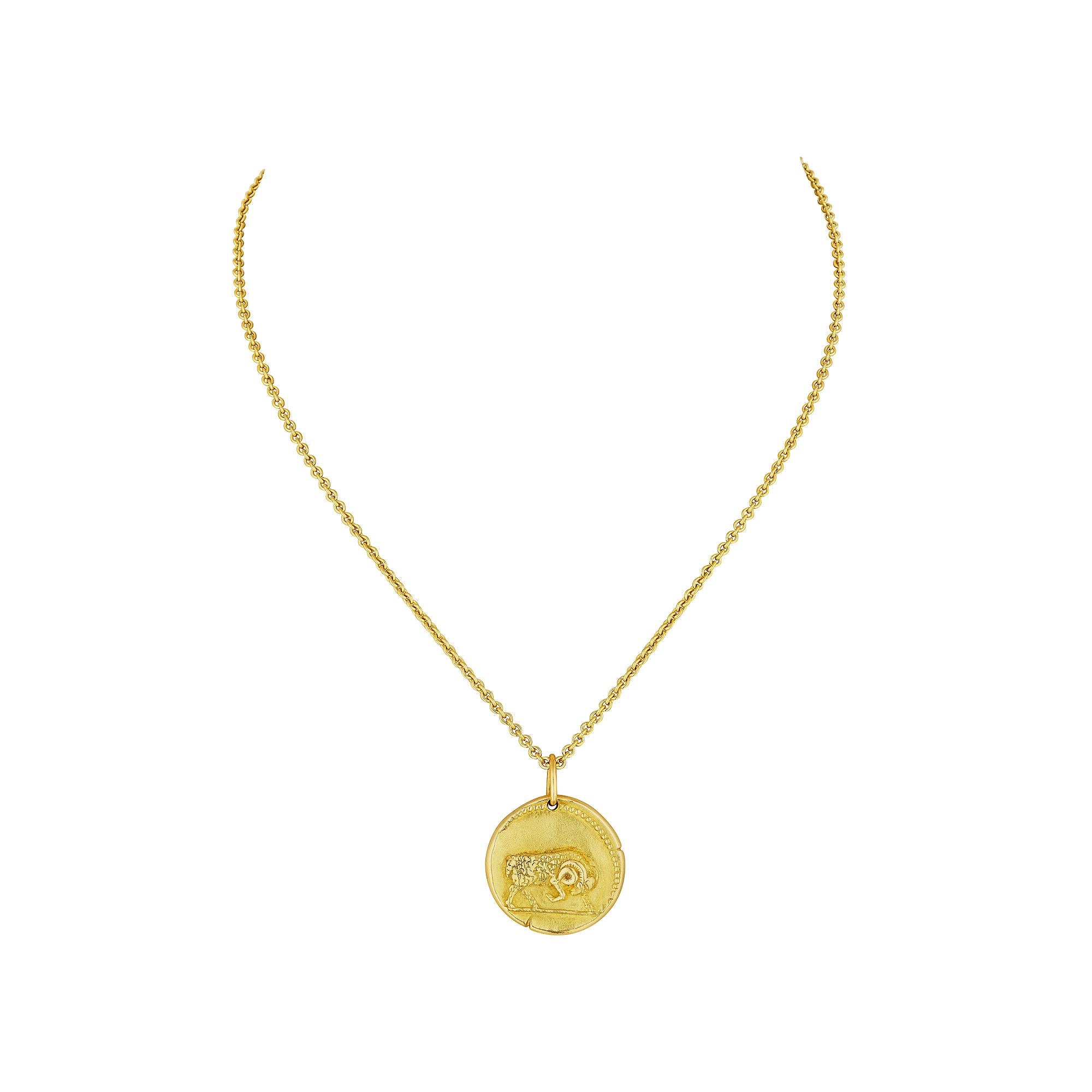 Modernista Van Cleef & Arpels Paris Georges L'Enfant Ciondolo in oro Zodiac Medio in vendita