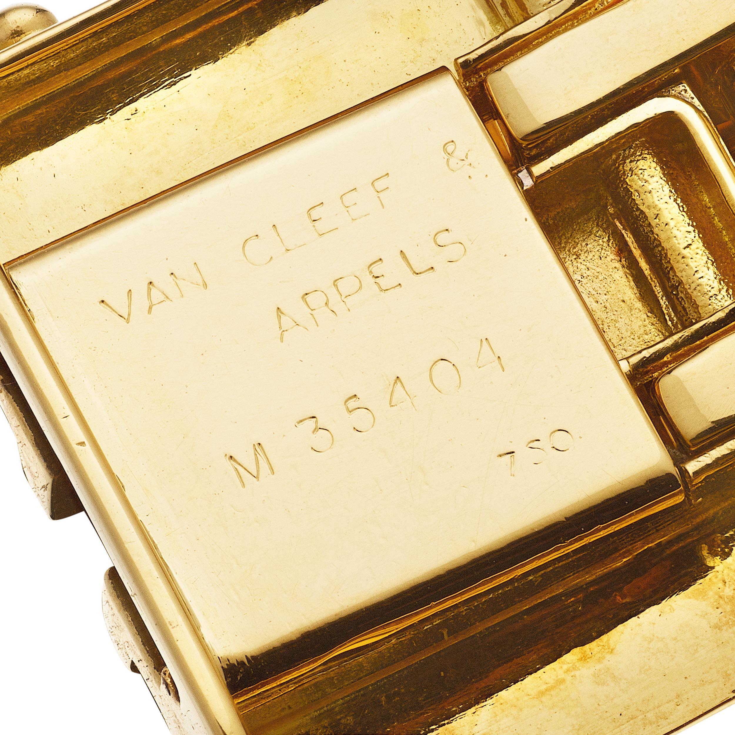 Taille ronde Van Cleef & Arpels Paris Georges L'Enfant Bracelet moderniste à maillons en or et diamants en vente