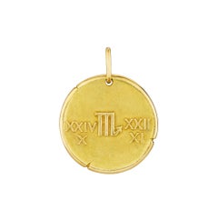 Van Cleef & Arpels Paris Georges L'Enfant Scorpio Zodiac Gold Disc Pendant.