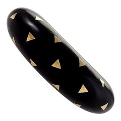 Van Cleef & Arpels Paris Late-20th Century Ebony Wood and Gold Cuff