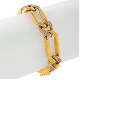 Van Cleef & Arpels Paris Mid-20th Century Diamond and Gold Curb Link Bracelet