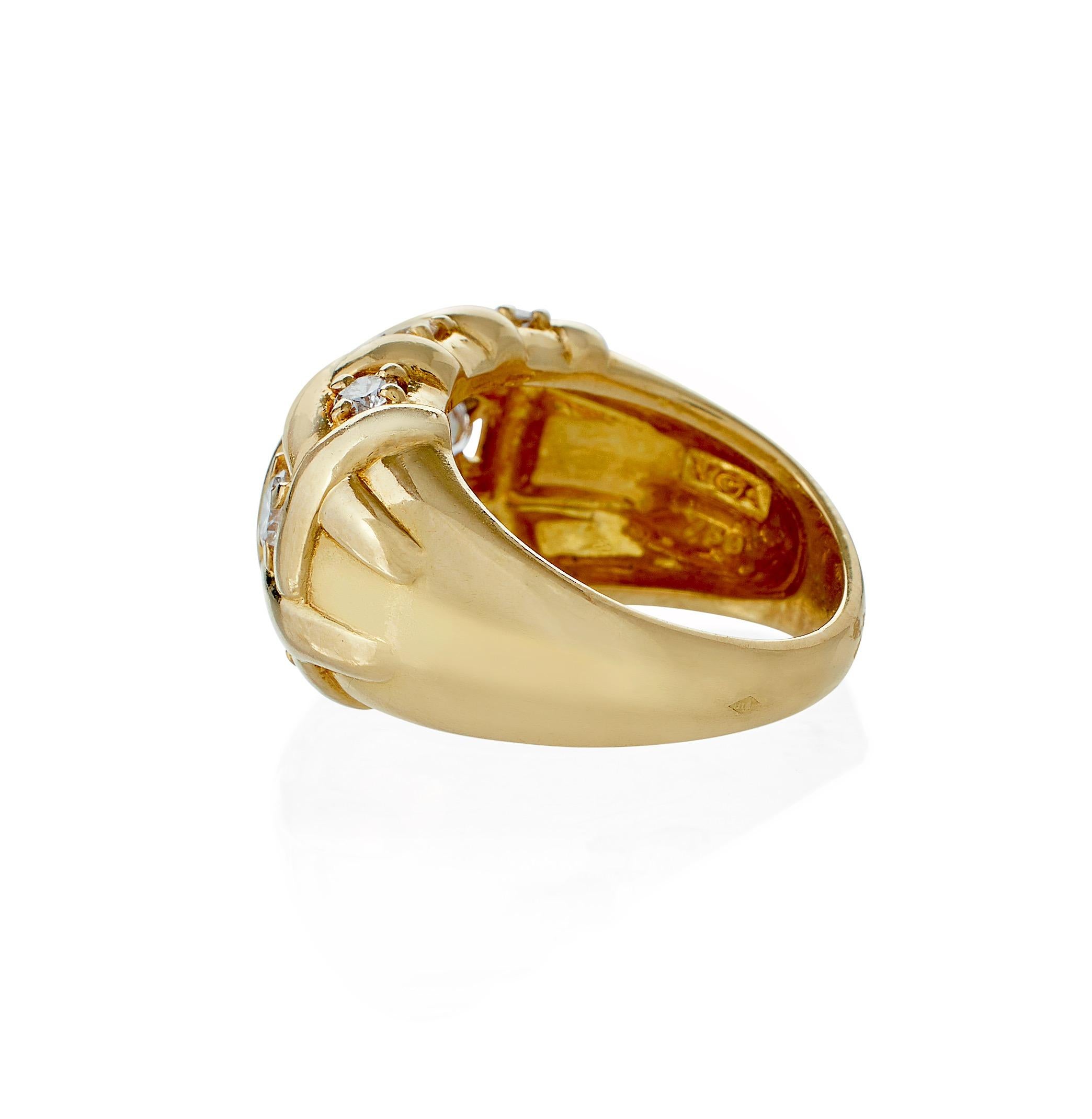 Women's or Men's Van Cleef & Arpels Paris Mid-Century Diamond Ring