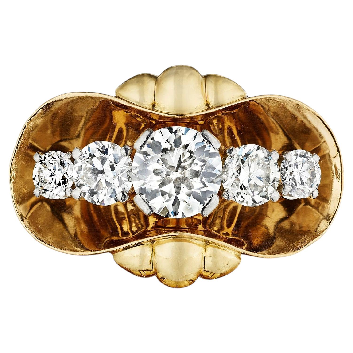 Van Cleef & Arpels Paris Mid-Century Diamond Ring For Sale
