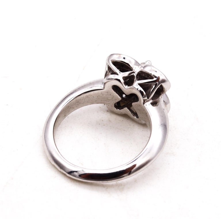 Anello Donna Bague Trèfle 4 Feuilles Tournante IMINI - Zirconium Vert Œil De Chat - Réglable Et Anti-Stress Bague Réglable Empilable