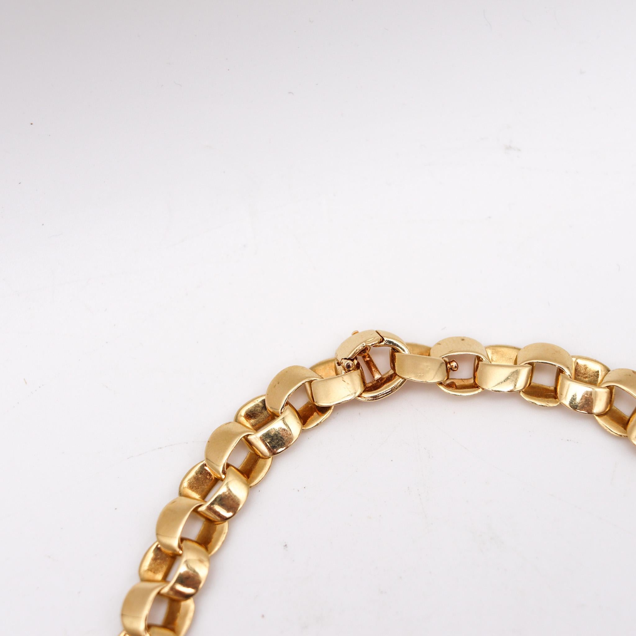 Cabochon Van Cleef & Arpels Paris Necklace In 18Kt Gold With 3.63 Ctw Diamonds & Sapphire For Sale