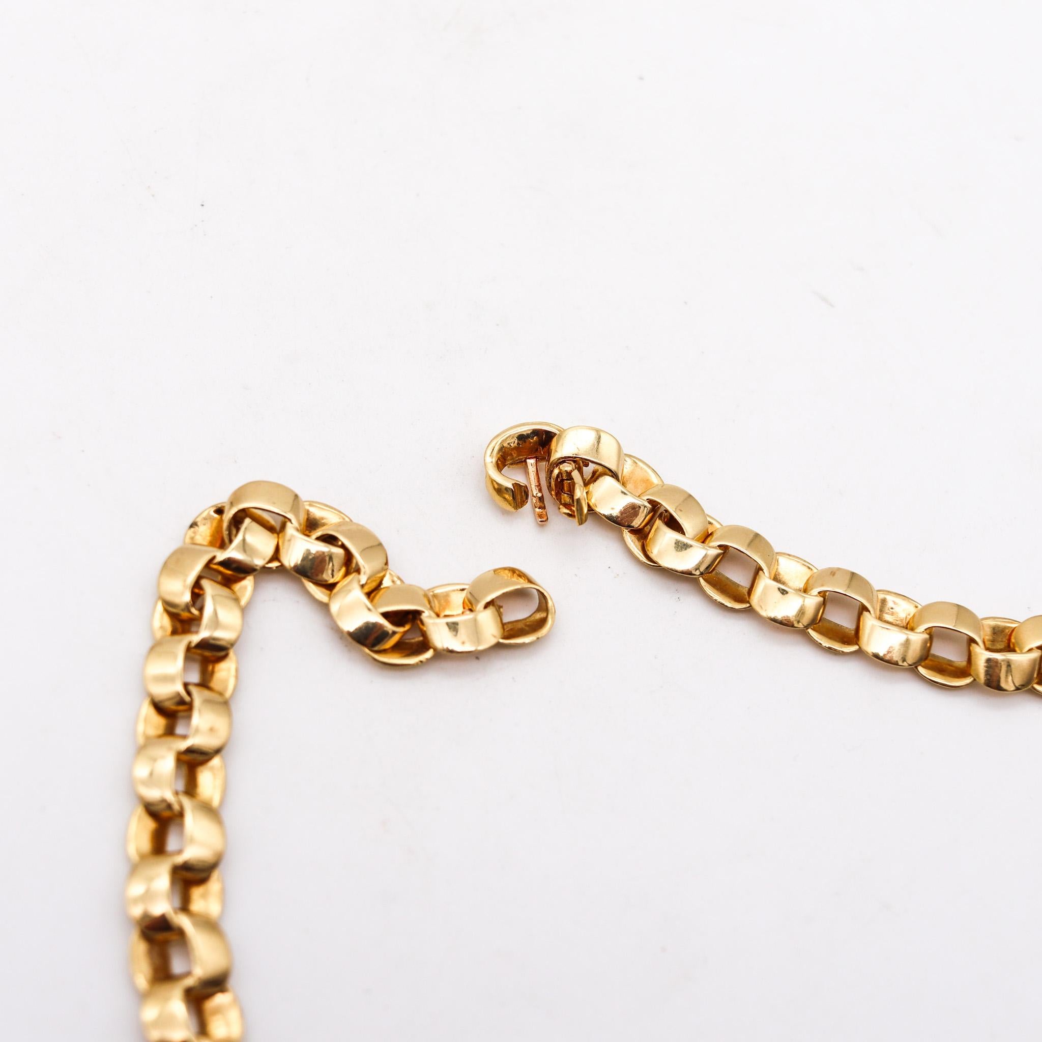 Van Cleef & Arpels Paris Necklace In 18Kt Gold With 3.63 Ctw Diamonds & Sapphire For Sale 1