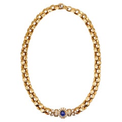Van Cleef & Arpels Paris Necklace In 18Kt Gold With 3.63 Ctw Diamonds & Sapphire