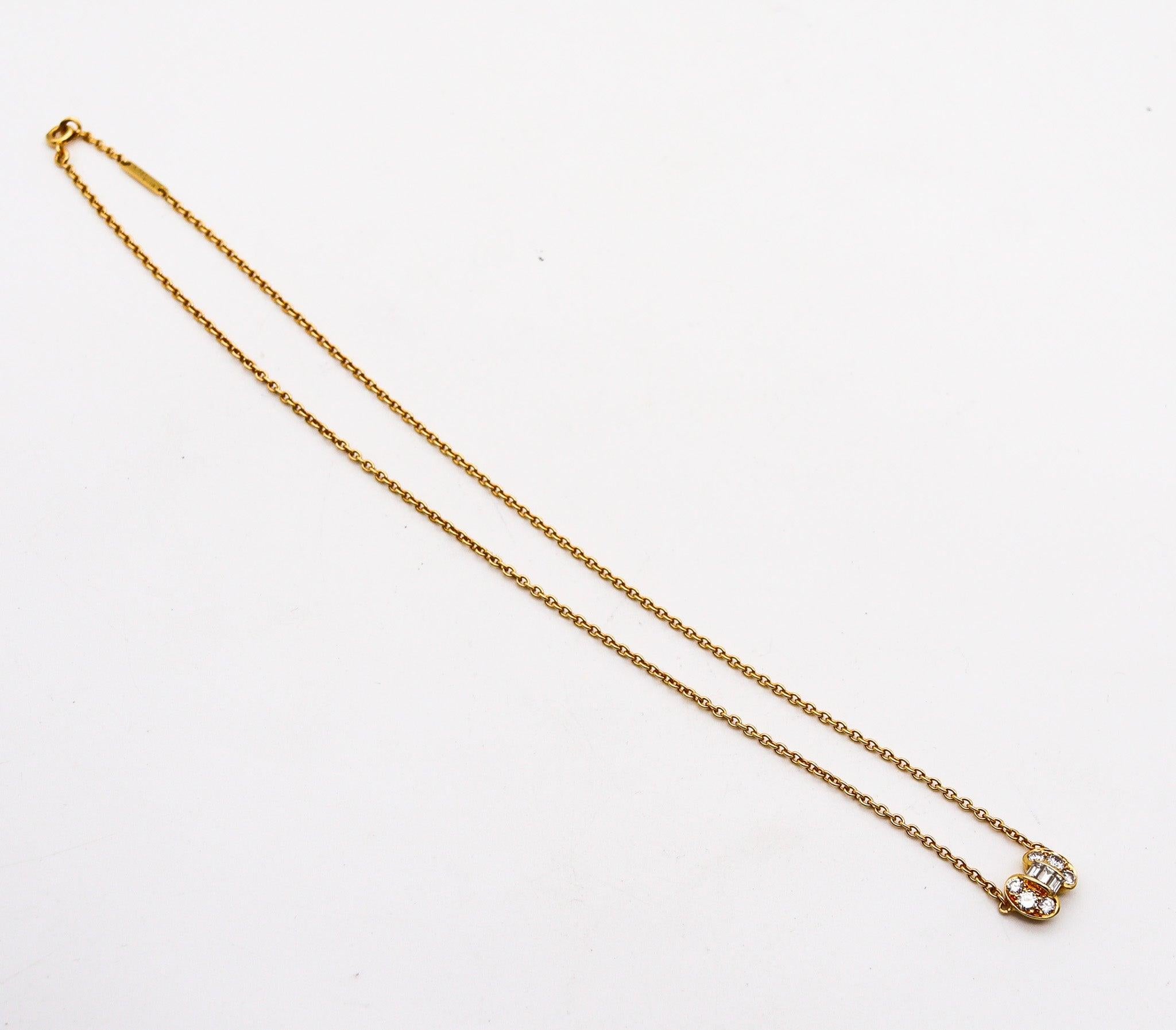 Modernista Collana Van Cleef & Arpels Paris in oro giallo 18Kt con diamanti VS in vendita