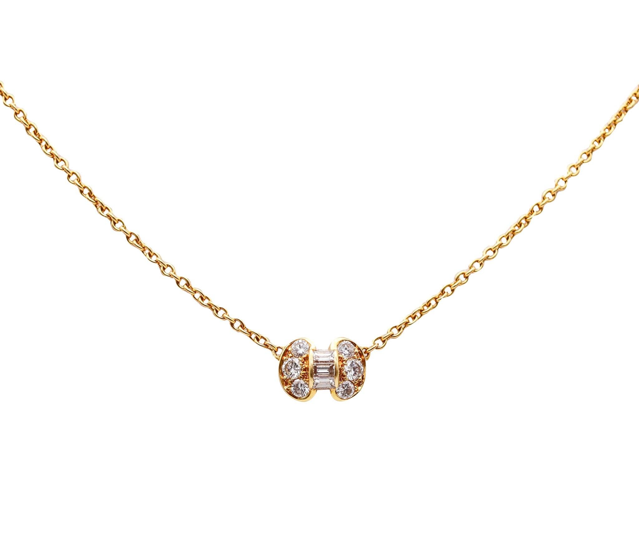 Collana Van Cleef & Arpels Paris in oro giallo 18Kt con diamanti VS in vendita 2