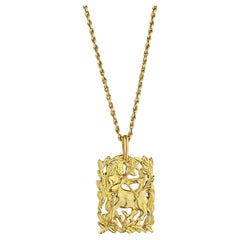 Van Cleef & Arpels Paris Collier pendentif moderniste Sagittarius en or
