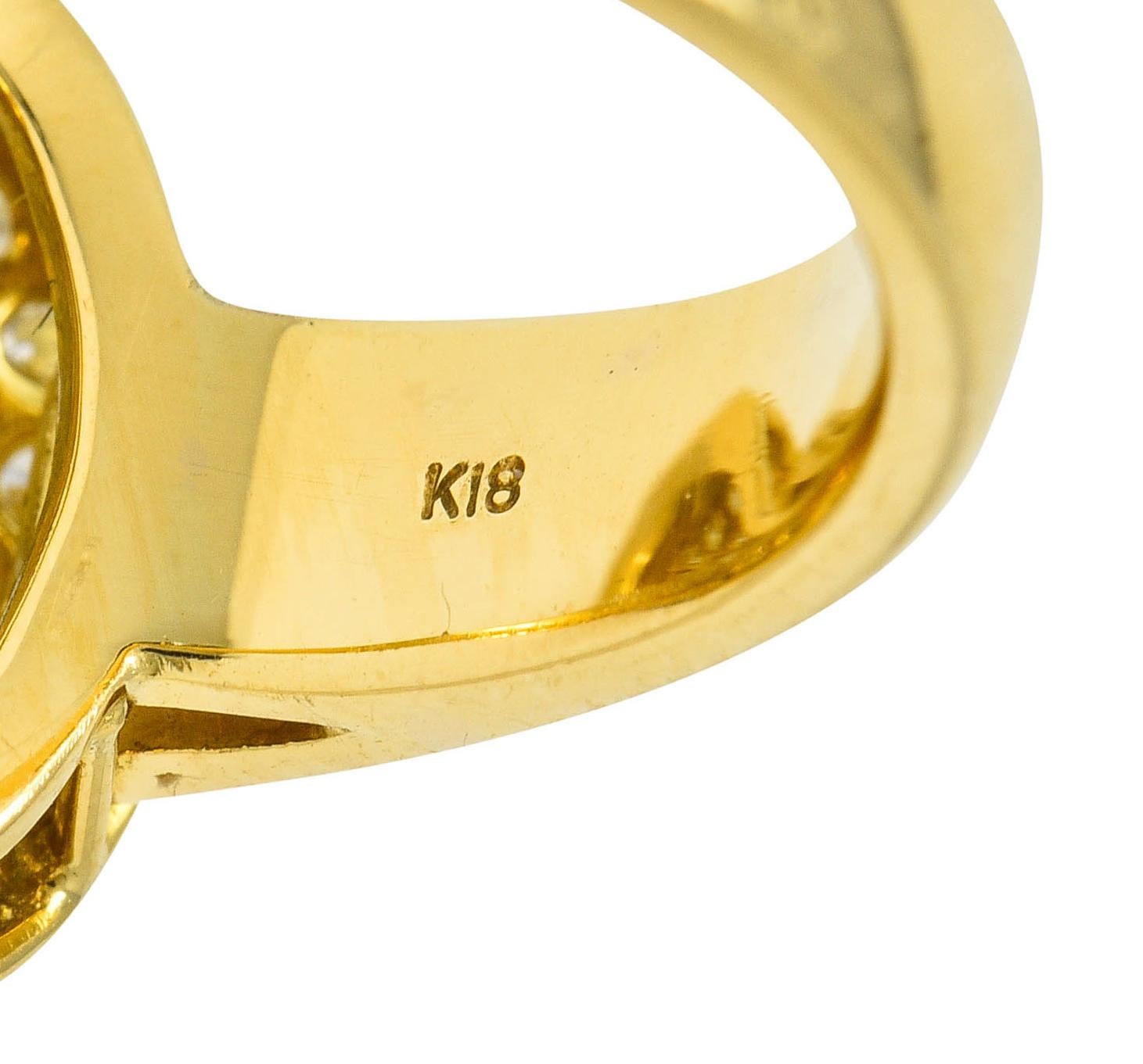 Brilliant Cut Van Cleef & Arpels Pave Diamond 18 Karat Gold Circle Band Ring