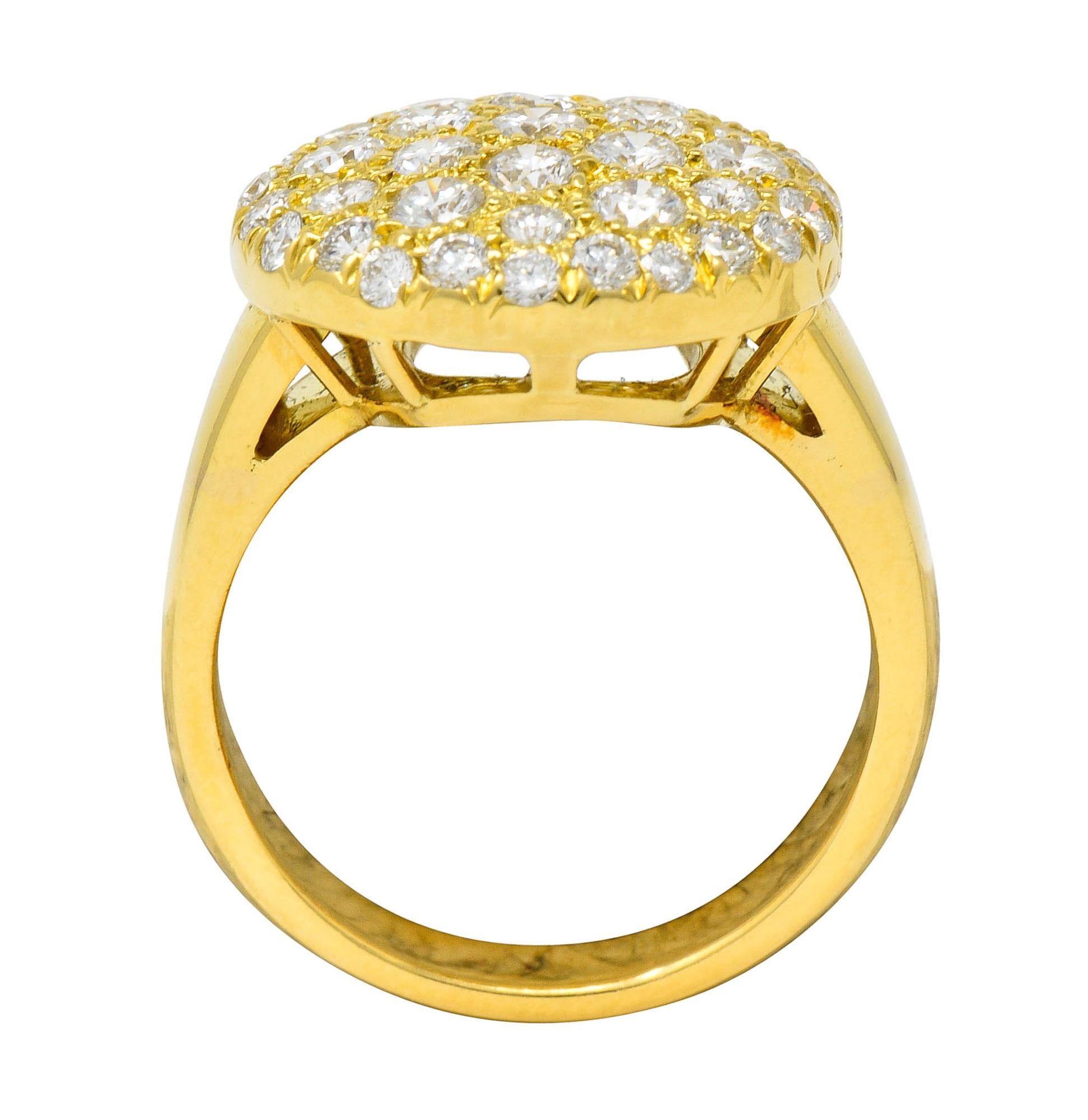 Van Cleef & Arpels Pave Diamond 18 Karat Gold Circle Band Ring In Excellent Condition In Philadelphia, PA