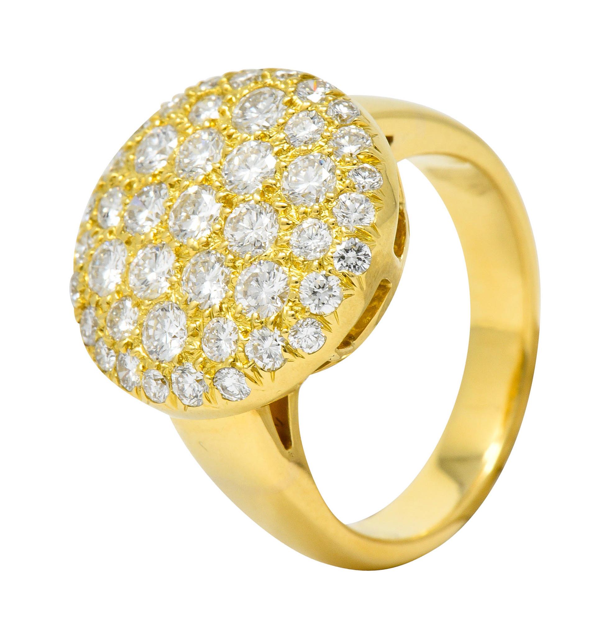 Women's or Men's Van Cleef & Arpels Pave Diamond 18 Karat Gold Circle Band Ring