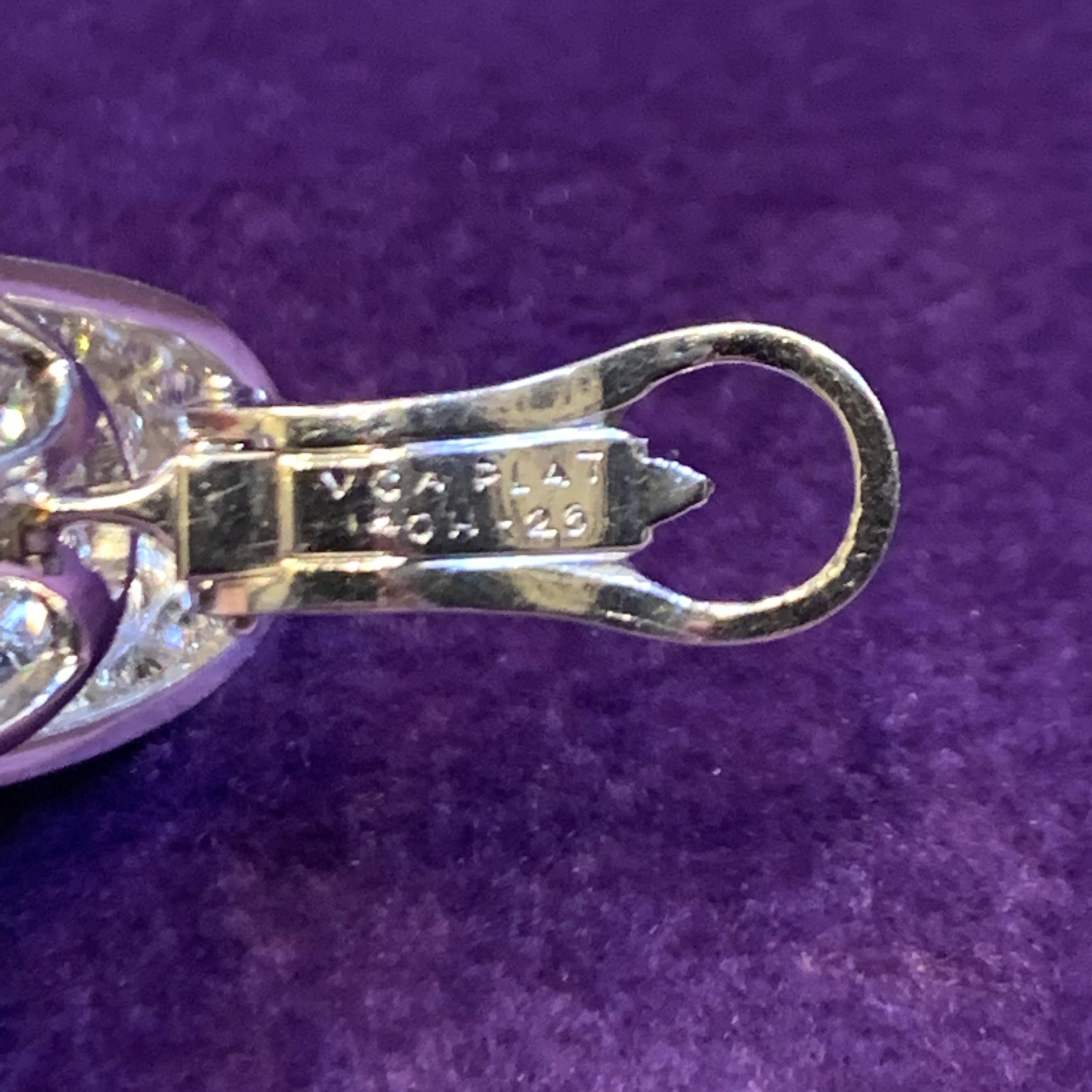 Women's Van Cleef & Arpels Pave Diamond Earrings For Sale